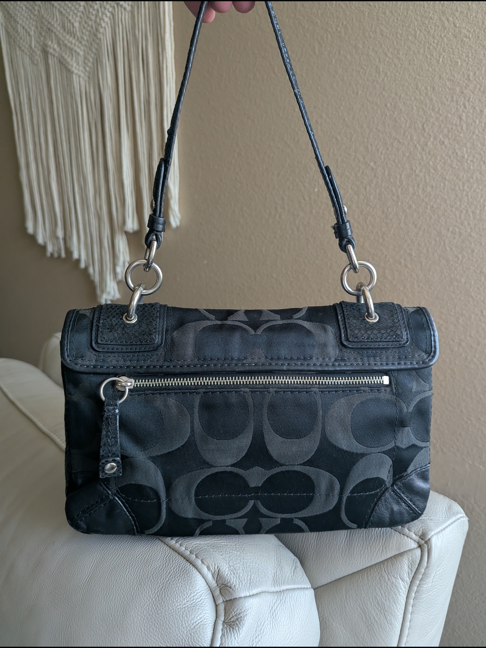 VINTAGE Coach Peyton Signature Flap Shoulder - Picture 6 of 14